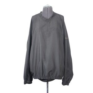 FootJoy Golf Windshirt Mens Large Black V-Neck Pullover Windbreaker Jacket